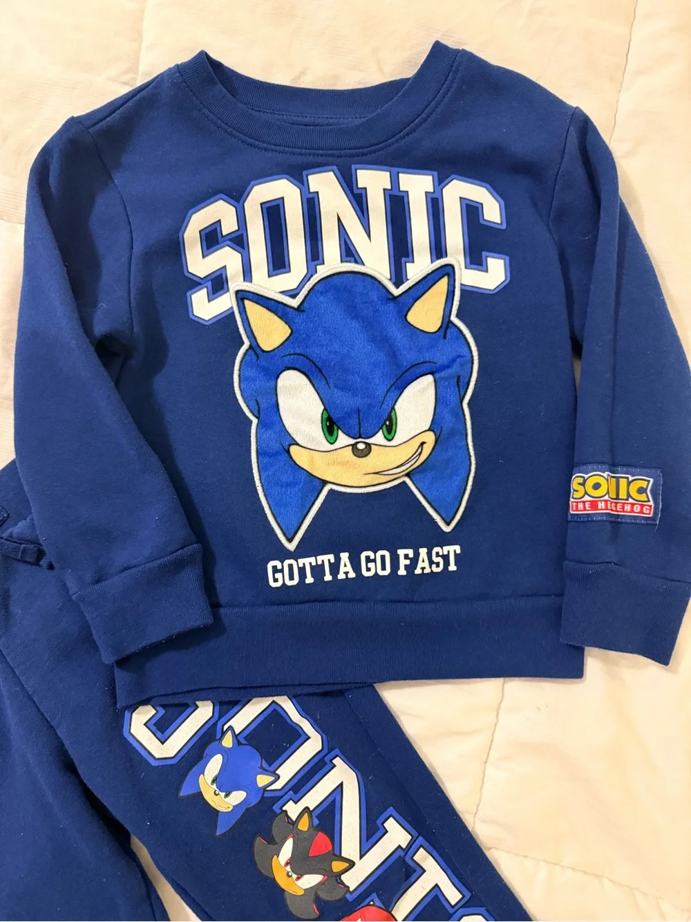 Kids Sonic the Hedgehog sweatsuit jogger size 4/5. navy